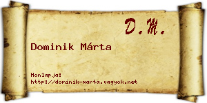 Dominik Márta névjegykártya